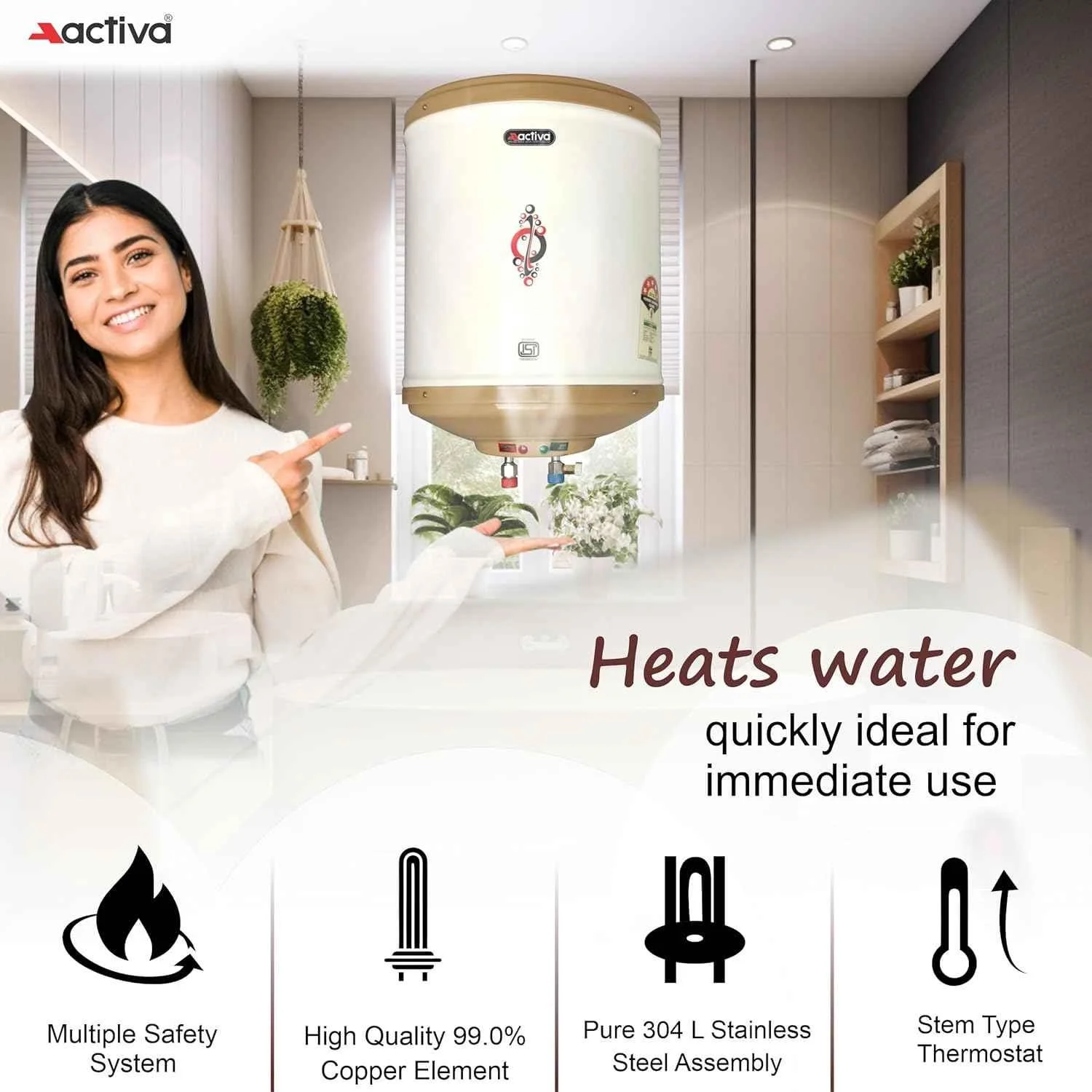 Activa Amazon 10 Litre Geyser - Image 3