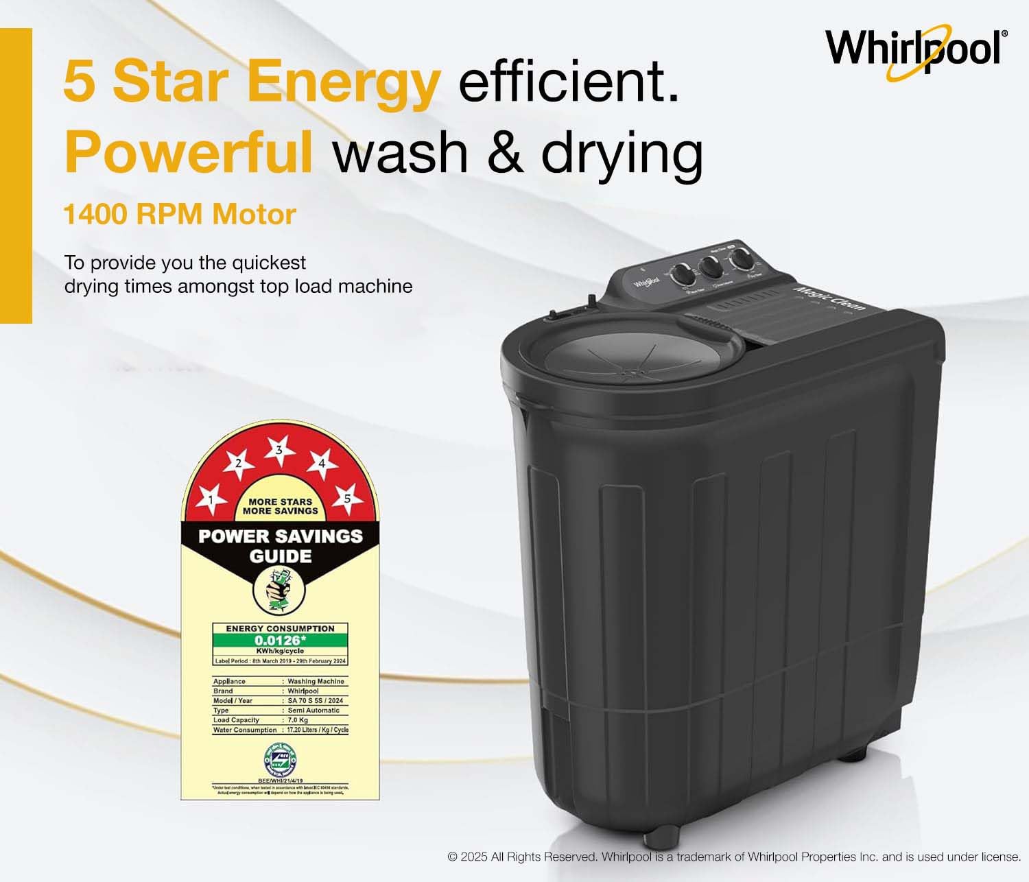 Whirlpool 7.0 Kg Washing Machine - Image 4