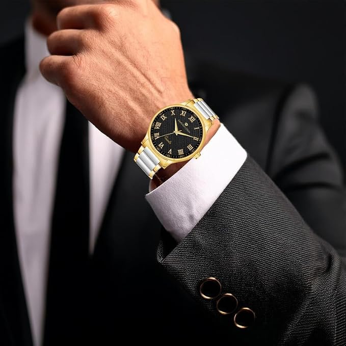 Watch for Men Premium II Two Tone - Golden & Silver - Image 2