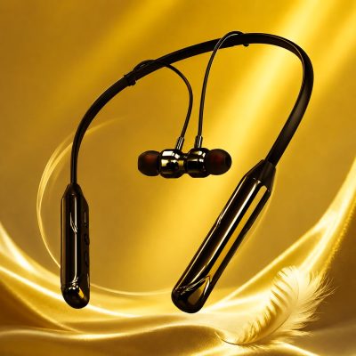 Gold Coloured Bluetooth Neckband Wireless Earphones