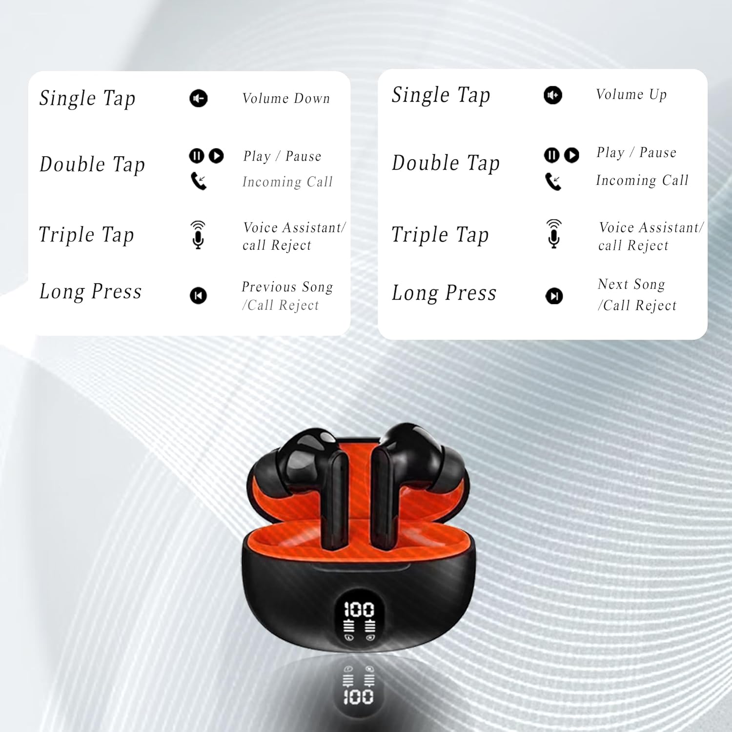 Kratos Cube Ear Buds Wireless with 30H Playtime, Noise Isolation & Clear Calls, Bluetooth Earbuds with Voice Assistant, Ear Buds with Bluetooth V 5.3 & with Type C Fast Charging, IPX4 TWS Earphones - Image 3
