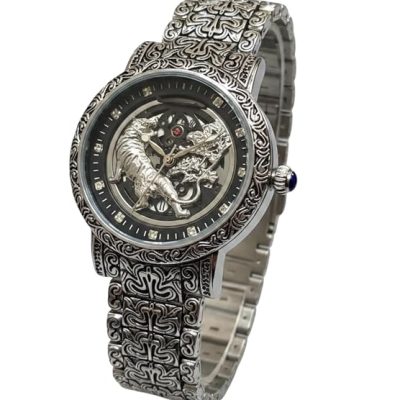 Luxury Gold-Tone, Tgar Dragon Image Primium Dial Wrist Watches