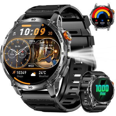 Military Smart Watches for Men with 1000mAH Battery