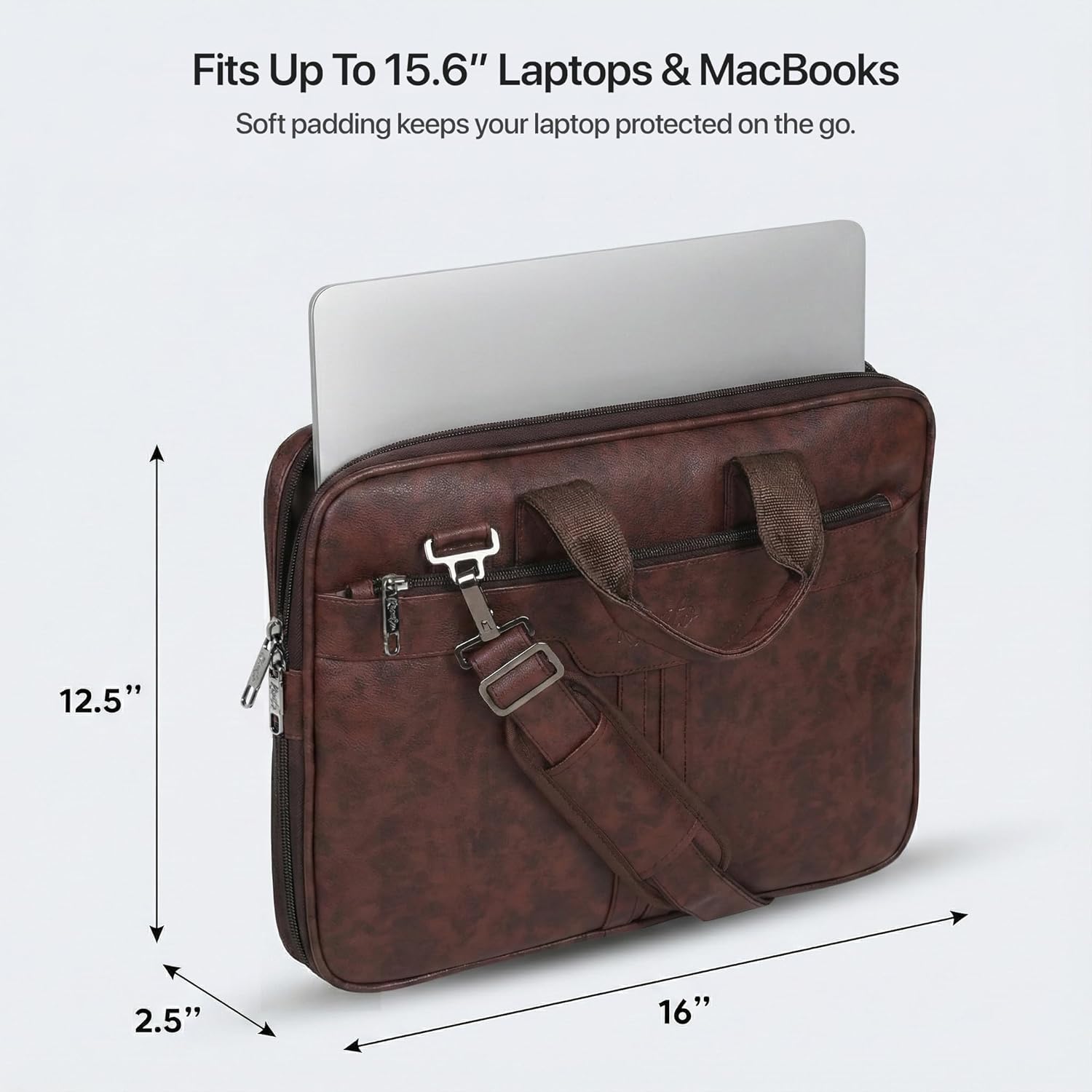 RIONTO Elite 15.6″ Vegan Leather Laptop Bag - Image 2