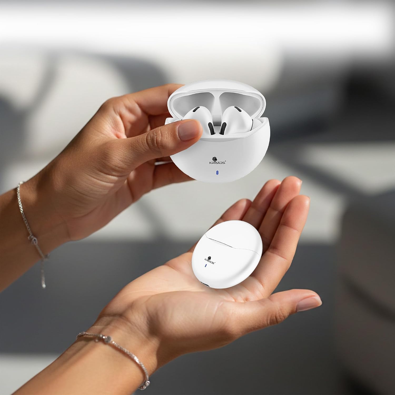Kratos TW02 Ear Buds Wireless with 60H Playtime, Noise Isolation & Clear Calls, Bluetooth Earbuds with Voice Assistant, Ear Buds with Bluetooth V 5.3 & with Type C Fast Charging, IPX5 TWS Earphones - Image 3