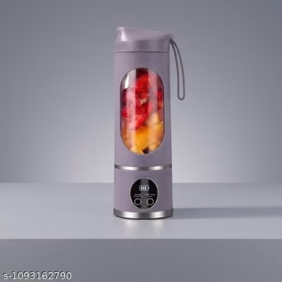 Purple Portable Blender Bottle with Clear Oval Window for Kitchen Drink Preparation
