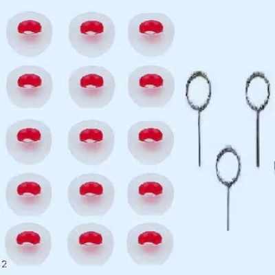 Hybrid Silicone Tips 20 PCS with Free 5 Sim Ejector – Red & White