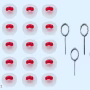 Hybrid Silicone Tips 20 PCS with Free 5 Sim Ejector - Red & White