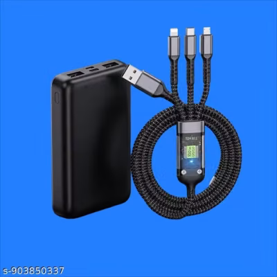 ClipNgo Elite Power Series: 10000mAh Matte Power Bank & Braided 3-in-1 Cable